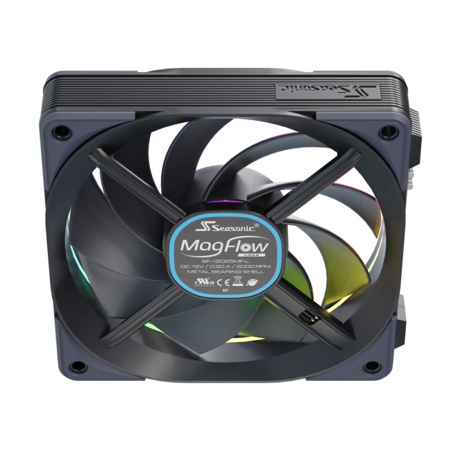 Seasonic MagFlow ARGB Computer case Fan 12 cm Black 3 pc(s)