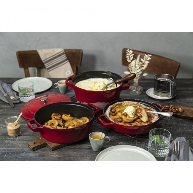 Staub La Cocotte Round Cast iron Casserole baking dish -- SET OF 3 PIECES