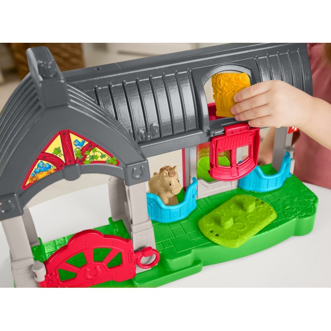 Fisher-Price Little People Friendly Horses Stable Toddler Playset with Sounds, 6 Play Pieces