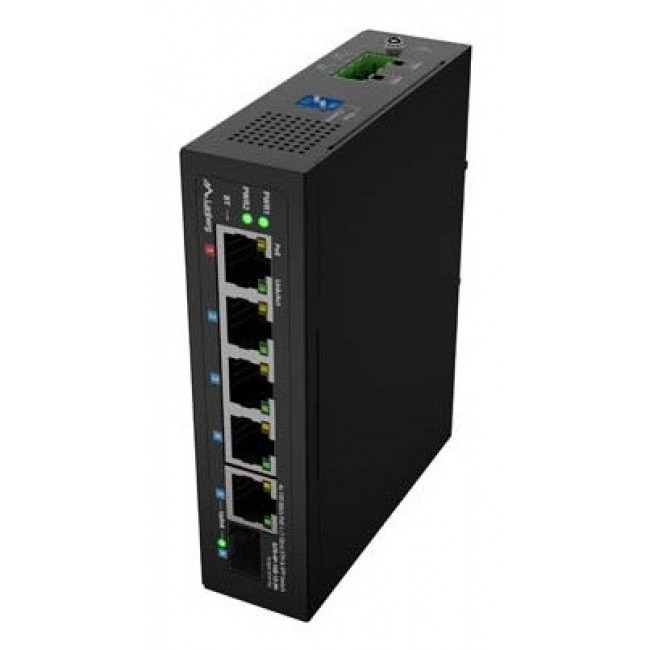 Lanberg ILFE-4P-1GE-1S-90 network switch Unmanaged Fast Ethernet (10/100) Power over Ethernet (PoE) 1U Black