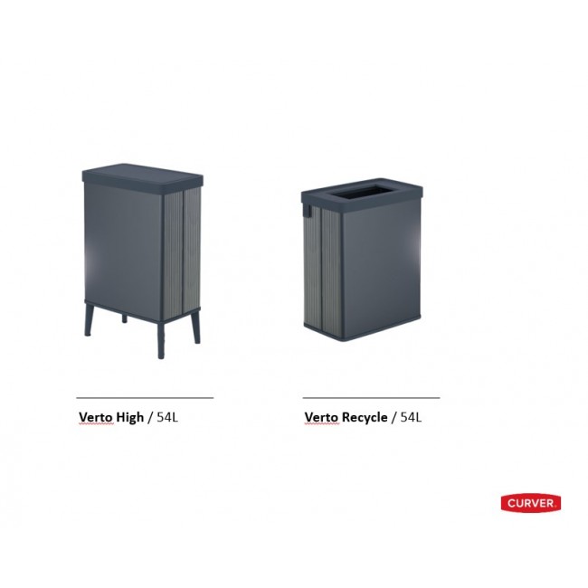 Curver Waste Bin Verto High 54L Pearl Gray