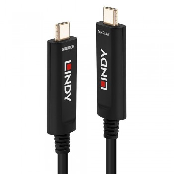Lindy 15m Fibre Optic Hybrid USB Type C Cable, Audio / Video Only