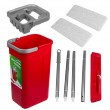 Flat Mop + Bucket + Telescopic Pole + 2 x Microfibre Pad 5.7L Floor Cleaning XXL Set Rotating Head Flat Mop + Bucket + Telescopic Pole + 2 x Microfibre Pad 5.7L Floor Cleaning XXL Set Rotating Head