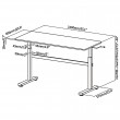 Manual height adjustable desk Ergo Office, max 40 kg, max height 117cm, with a top for standing and sitting work, ER-401 W