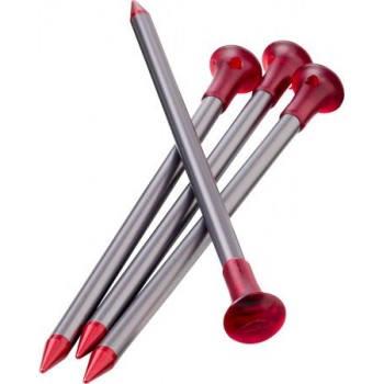 MSR Carbon-Core Stake Aluminium, Carbon fiber Red, Silver 4 pc(s)