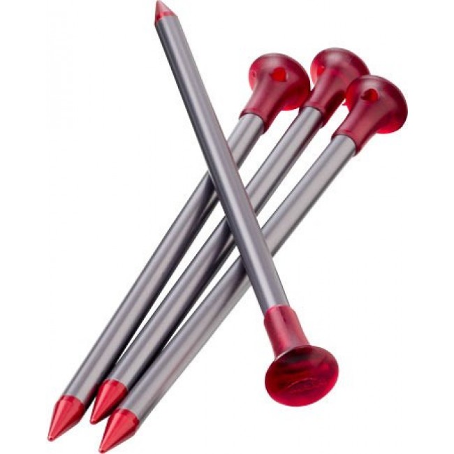 MSR Carbon-Core Stake Aluminium, Carbon fiber Red, Silver 4 pc(s)