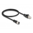 DeLOCK M12 Adapter Cable D-coded 4 pin female to RJ45 male 50 cm