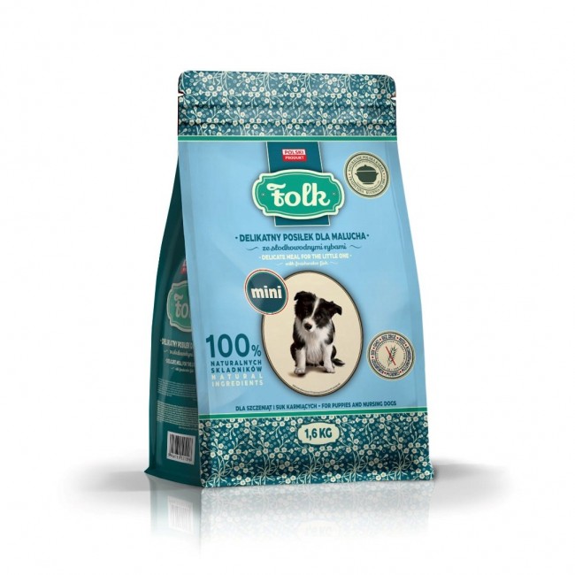 FOLK Delicate meal for puppies with freshwater fish Mini - dry dog food - 1,6kg FOLK Delicate meal for puppies with freshwater fish Mini - dry dog food - 1,6kg
