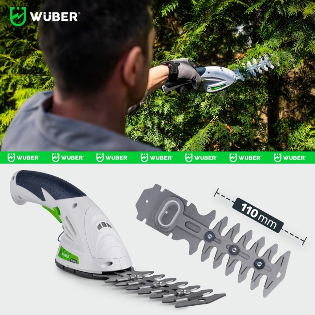 Cordless 2-in-1 hedge and grass trimmer 7.2 V, cutting width 120 mm, USB-C W23320 WUBER Cordless 2-in-1 hedge and grass trimmer 7.2 V, cutting width 120 mm, USB-C W23320 WUBER