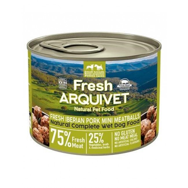 ARQUIVET Fresh Iberian Pork Mini Meatballs - wet dog food - 200g