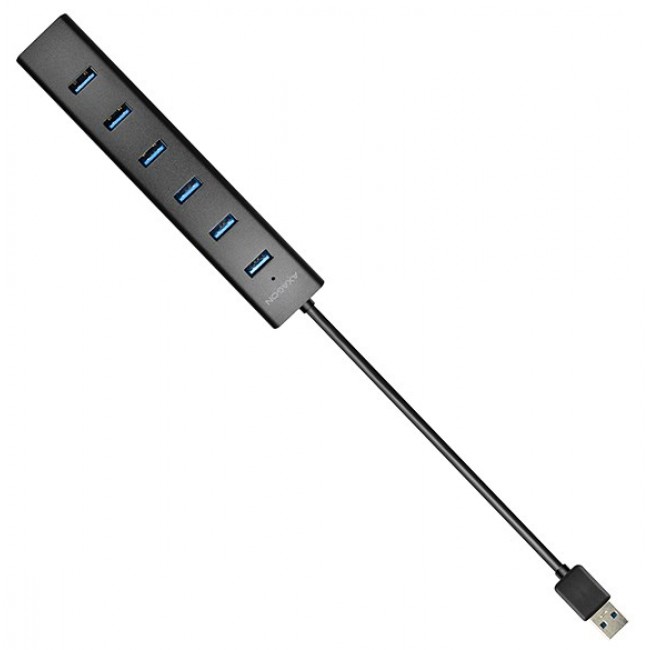 Axagon HUE-SA7BP interface hub USB 3.2 Gen 1 (3.1 Gen 1) Type-A 5000 Mbit/s Black