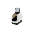 SAVIC Nestor White-Black - Covered Cat Litter Box - 56x39x38.5 cm - 1 pc