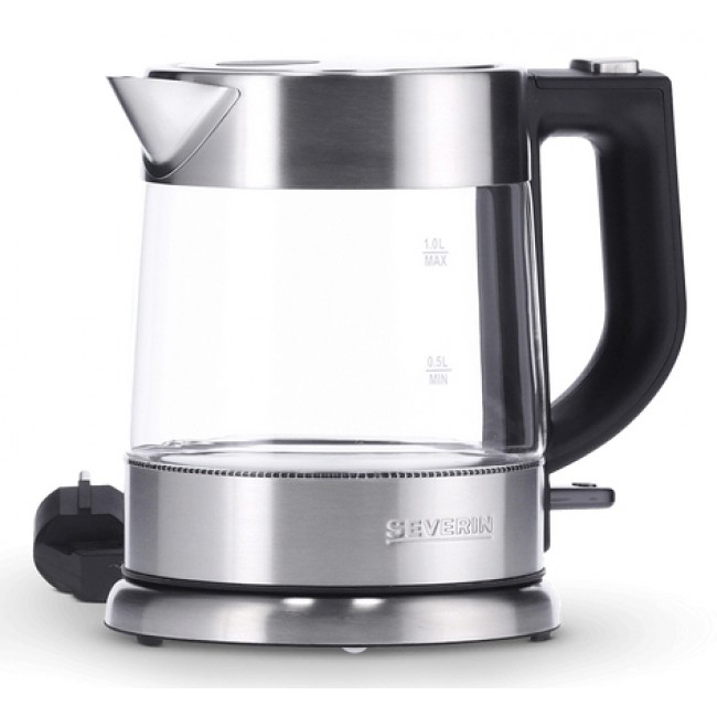 Severin WK 3468 electric kettle 1 L 2200 W Black, Stainless steel, Transparent Severin WK 3468 electric kettle 1 L 2200 W Black, Stainless steel, Transparent