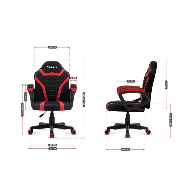 Gaming chair for children Huzaro Ranger 1.0 Red Mesh, black, red Gaming chair for children Huzaro Ranger 1.0 Red Mesh, black, red