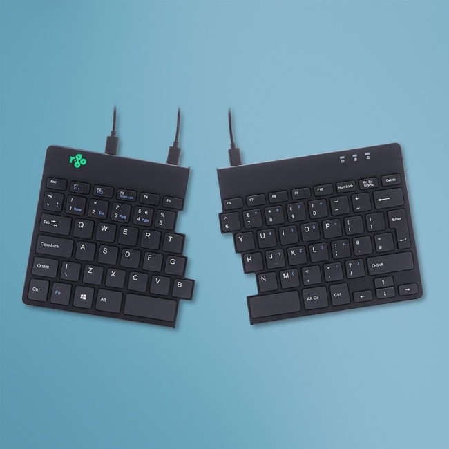 R-Go Tools Ergonomic keyboard R-Go Split Break v2 with break software, ergonomic split keyboard, QWERTY (UK), Wired, black