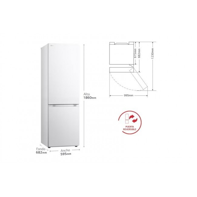 LG NatureFRESH GBV21L0ESW Fridge Freezer - White - E Rated