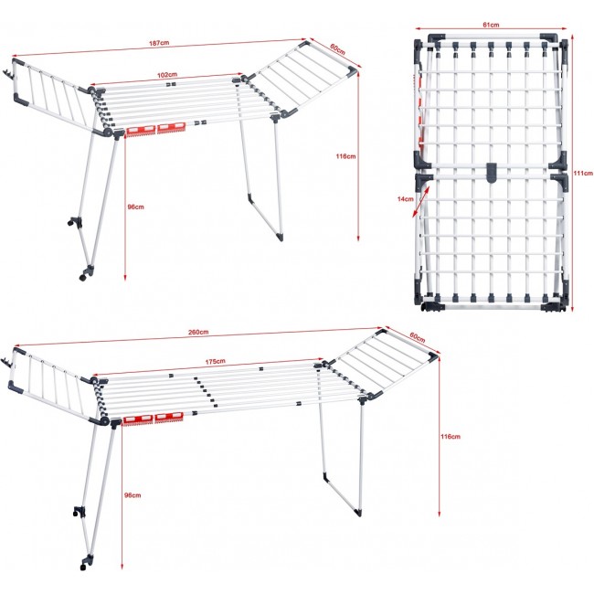 PROMIS MONZA laundry dryer, extendable + 2 large wings