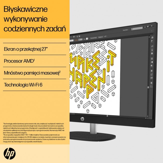 HP 27-cr0232nw AMD Ryzen 5 7520U 68.6 cm (27