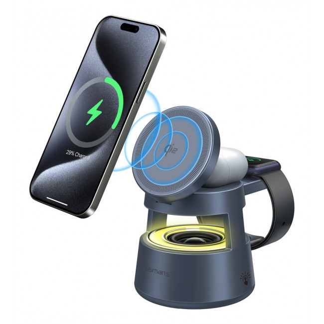 4smarts 541327 mobile device charger Headphones, Smartphone, Smartwatch Grey USB Wireless charging Indoor