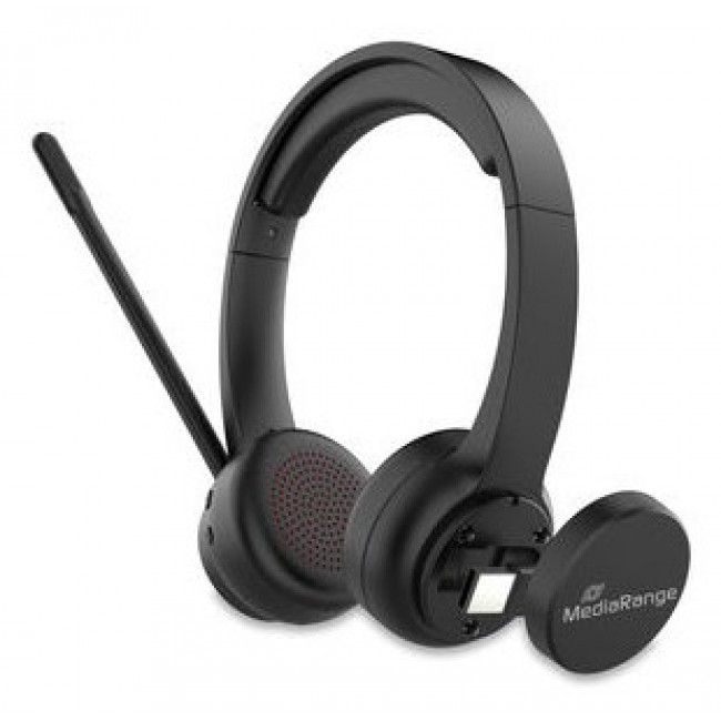 MediaRange MROS307 headphones/headset Wireless Head-band Calls/Music USB Type-C Bluetooth Black