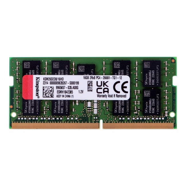 Kingston SODIMM ECC 16GB DDR4 2Rx8 Hynix D 2666MHz PC4-21300 KSM26SED8/16HD