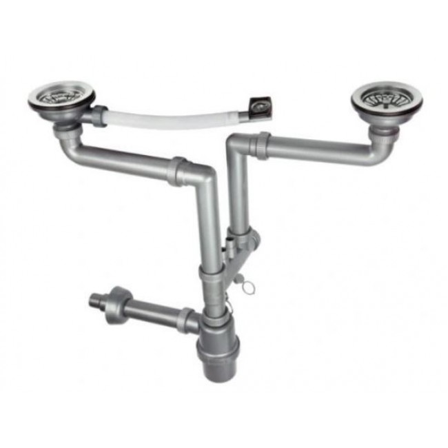 2-BOWL SINK SIPHON - WITH 3.5' OVERFLOW 2-BOWL SINK SIPHON - WITH 3.5' OVERFLOW