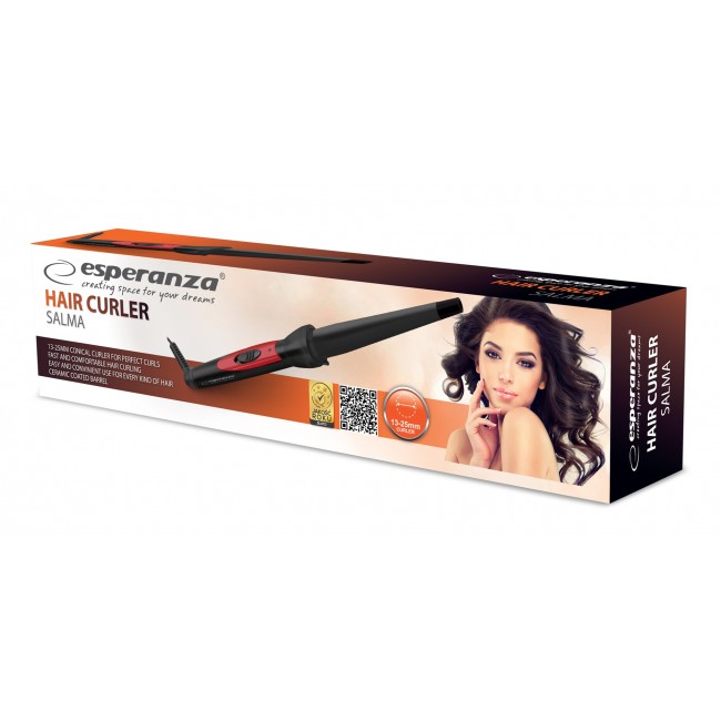 Esperanza EBL007 Curling iron Warm Black, Red 1.7 m