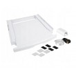 Washing machine and dryer stacking kit with drawer and strap, white