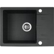 PYRAMIS LEFKADA sink (59x44) 1B 1D black + Lungo volcano Black Edition tap - 070261111LBE