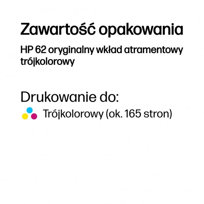 HP 62 Tri-color Original Ink Cartridge