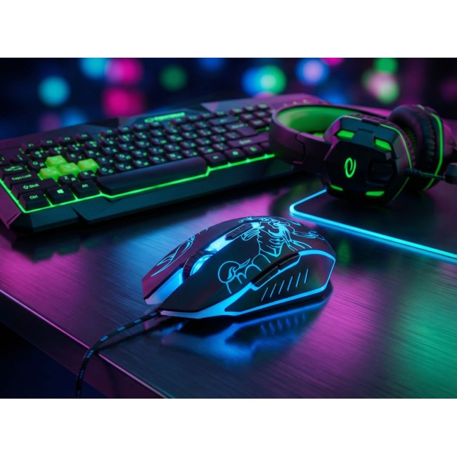 Esperanza EGM203B Scorpio mouse USB Type-A Optical 2400 DPI Right-hand