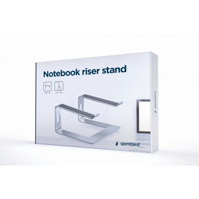 Gembird NBS-D1-01 laptop stand Aluminium, Silver 39.6 cm (15.6