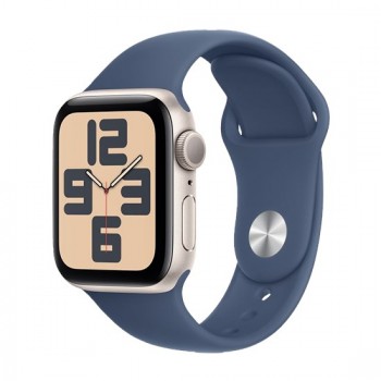Watch Apple Watch SE (2024) GPS 40mm Starlight Aluminium Case with Sport Band S/M - Denim