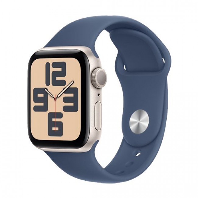 Watch Apple Watch SE (2024) GPS 40mm Starlight Aluminium Case with Sport Band S/M - Denim Watch Apple Watch SE (2024) GPS 40mm Starlight Aluminium Case with Sport Band S/M - Denim