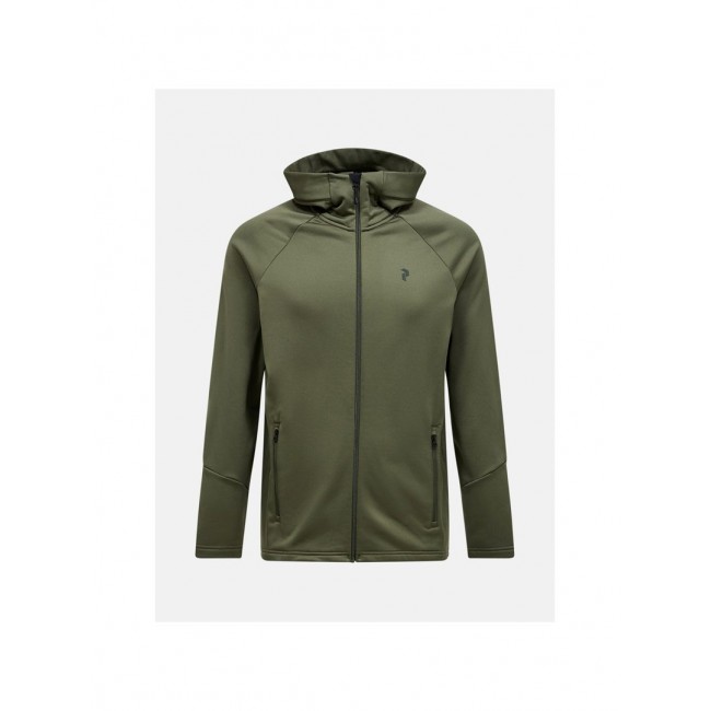 Bluza rozpinana Peak Performance Rider Essentials Zip Hood - pine needle/pine needle rozmiar: l