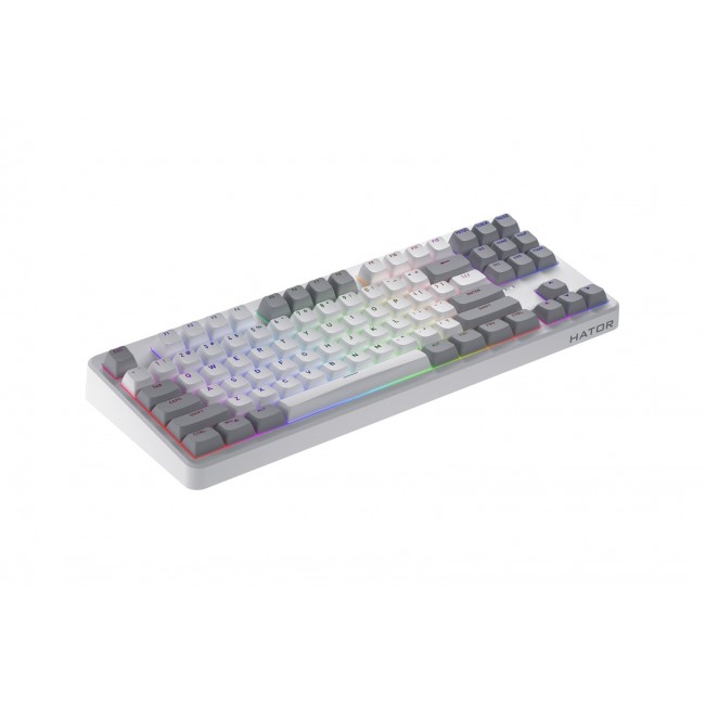 HATOR Rockfall 3 TKL Wireless, white, QMK/VIA, OMA profile white-black keycaps Keyboard - linear mechanical hotswap switches - US - ANSI Layout