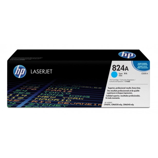 HP 824A Cyan Original LaserJet Toner Cartridge HP 824A Cyan Original LaserJet Toner Cartridge