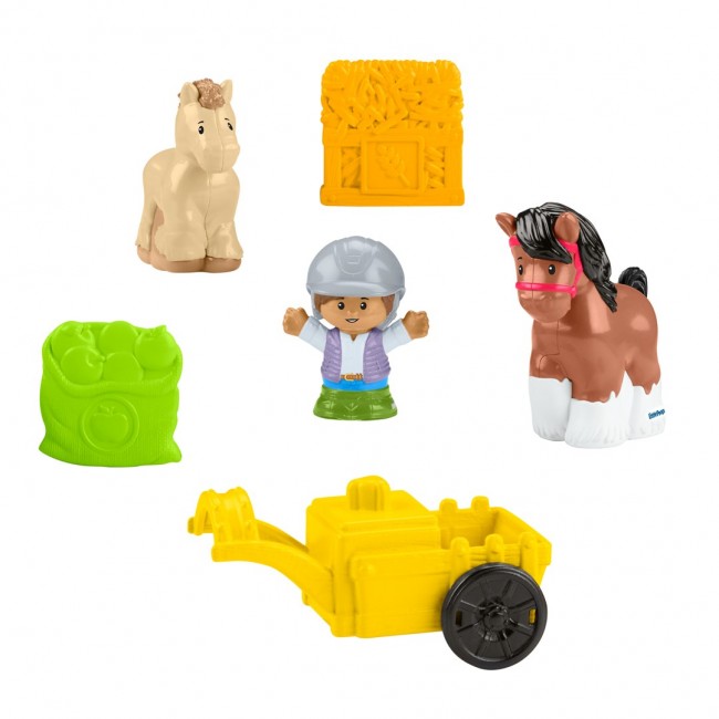 Fisher-Price Little People Friendly Horses Stable Toddler Playset with Sounds, 6 Play Pieces