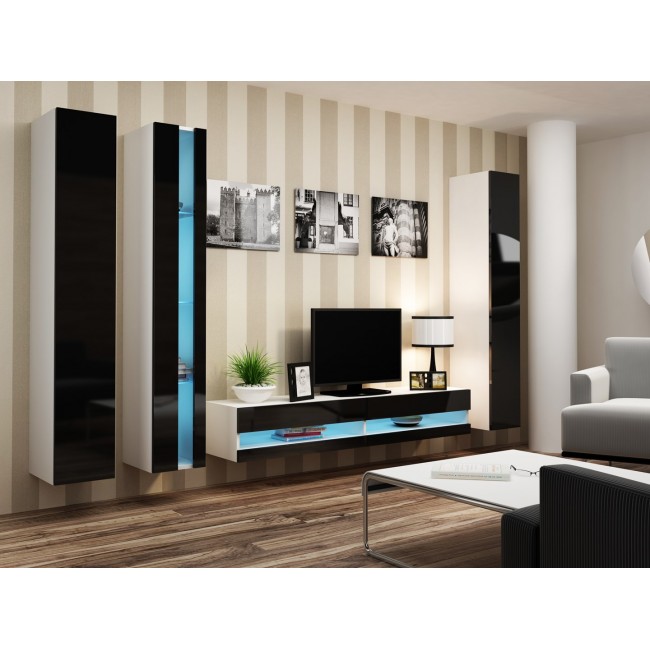 Cama TV stand VIGO NEW 30/140/40 white/black gloss