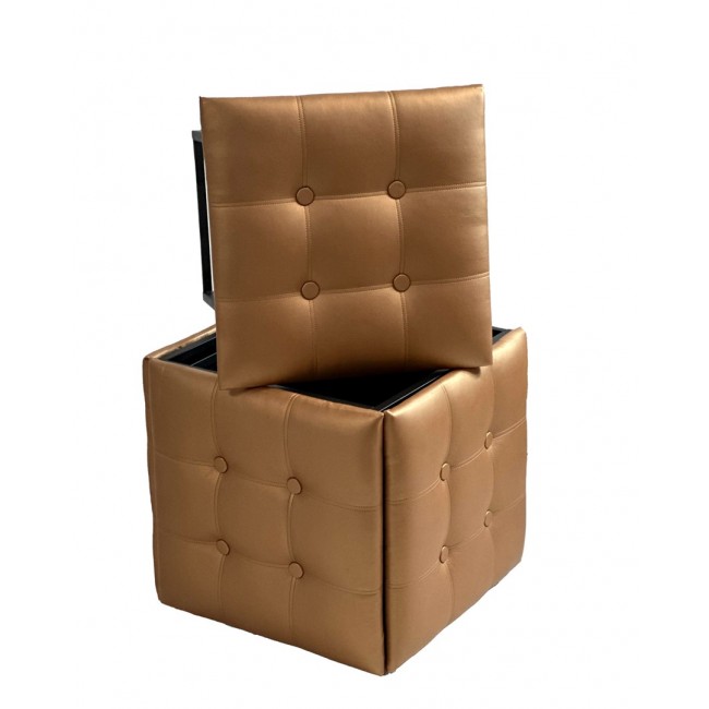 5-in-1 pouffe-transformer - 5 stools in 1 pouffe camel eco leather