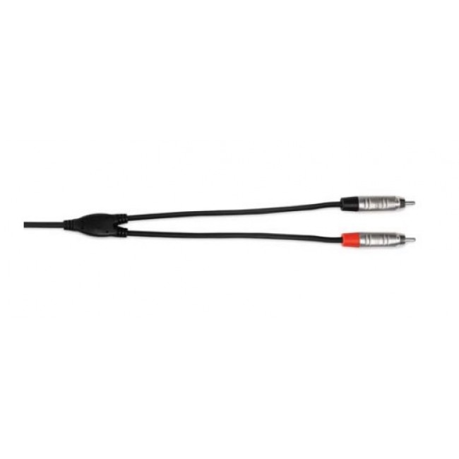 Hosa Technology HMR-010Y audio cable 3 m 3.5mm TRS 2 x RCA Black, Silver