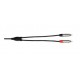 Hosa Technology HMR-010Y audio cable 3 m 3.5mm TRS 2 x RCA Black, Silver