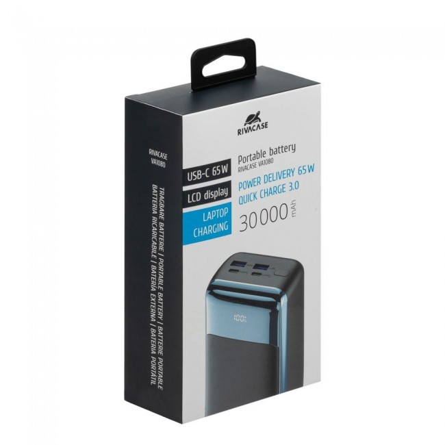 Rivacase VA1080 power bank Lithium Polymer (LiPo) 30000 mAh Black, Blue