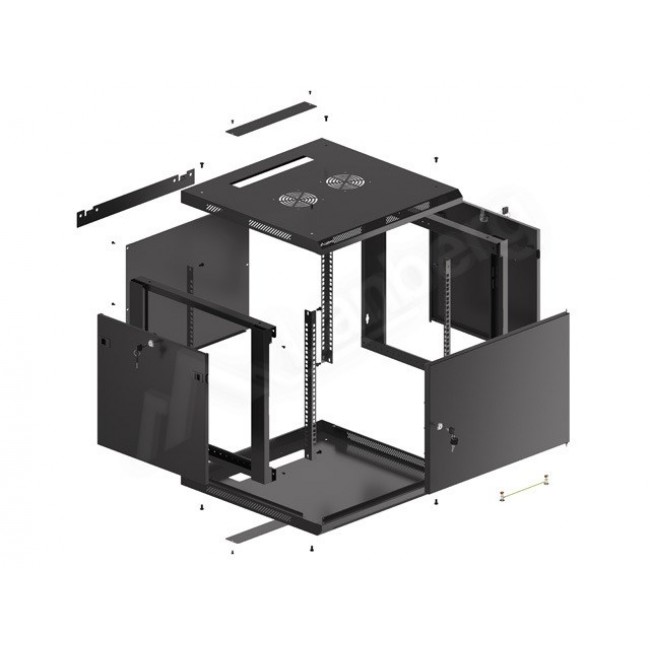 Lanberg WF01-6609-00B rack cabinet 9U Wall mounted rack Black