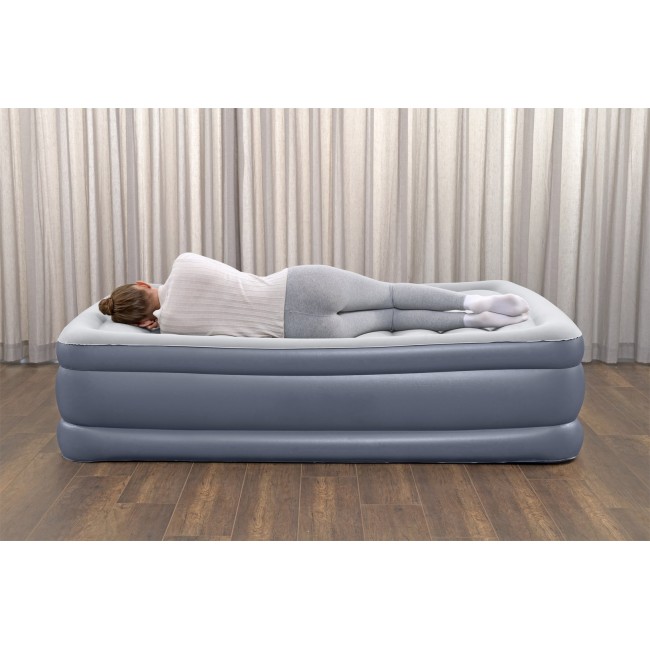 Bestway Tritech Air Mattress Queen with Built-in AC Pump and Antimicrobial Coating 2.03 m x 1.52 m x 51 cm