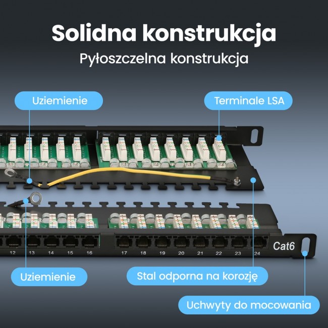 Extralink CAT6 UTP 0.5U | Patchpanel | 24 Ports