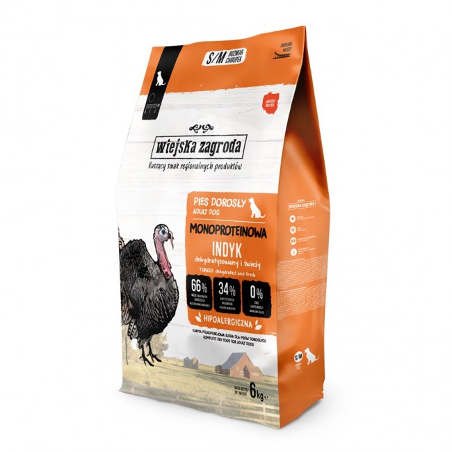 WIEJSKA ZAGRODA Monoprotein Turkey - dry dog food - 6kg WIEJSKA ZAGRODA Monoprotein Turkey - dry dog food - 6kg