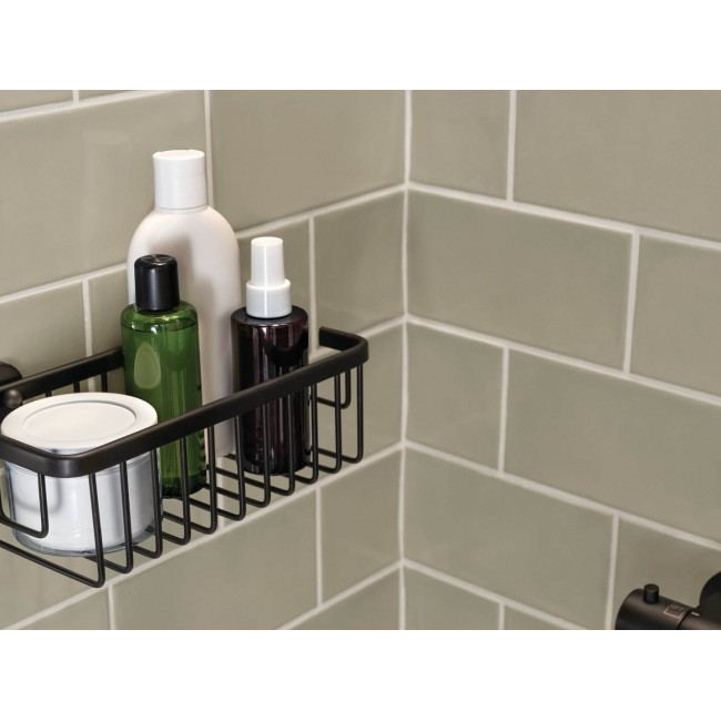TESA MOON BLACK Aluminium Wall-mounted Shower basket