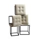 Puff-transformer 5in1 - 5 stools in 1 pouffe cream velvet 2250