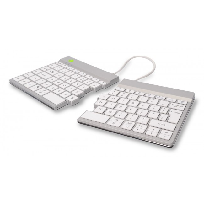 R-Go Tools Ergonomic keyboard R-Go Split Break with break software, ergonomic split keyboard, QWERTY (UK), Bluetooth, white